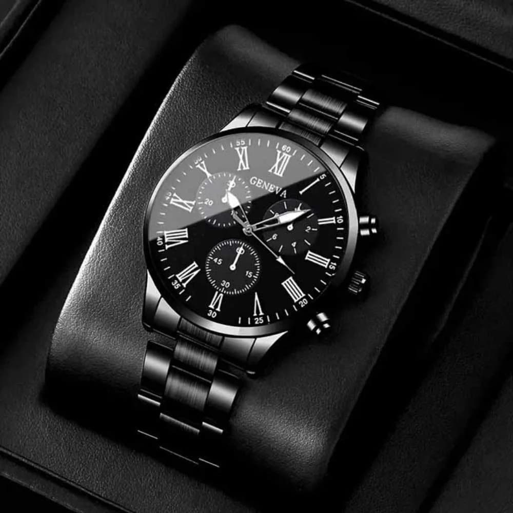 Ensemble de montres à quartz de luxe pour hommes, 2 pièces, vêtements d'affaires et décontractés, ca