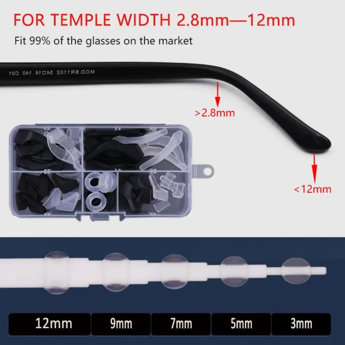 25 paires de supports de lunettes antidérapants en Silicone de qualité supérieure, crochets de poign
