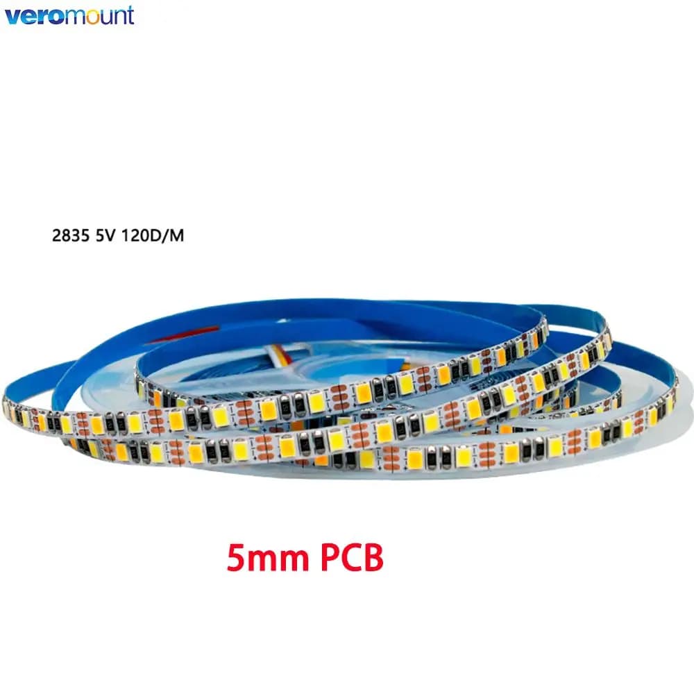 Bande lumineuse LED double couleur SMD 2835 CCT, 5m, variable, 5V 12V 24V DC WW CW, température de c