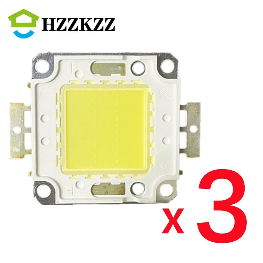 3/pcs haute luminosité LED perles puce 100W 50W 30W 20W 10W LED COB puce blanc chaud blanc pour bric