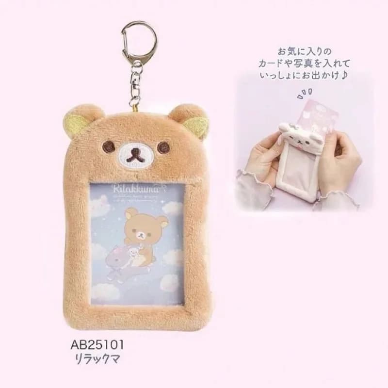 Rilakkuma – porte-clés en peluche, porte-carte, étui de protection Photo, dessin animé, périphérique