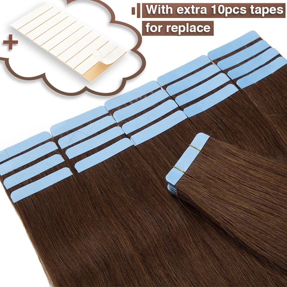 S-noilite 20 pièces bande dans les Extensions de cheveux cheveux humains 2.5g méga cheveux raides ch