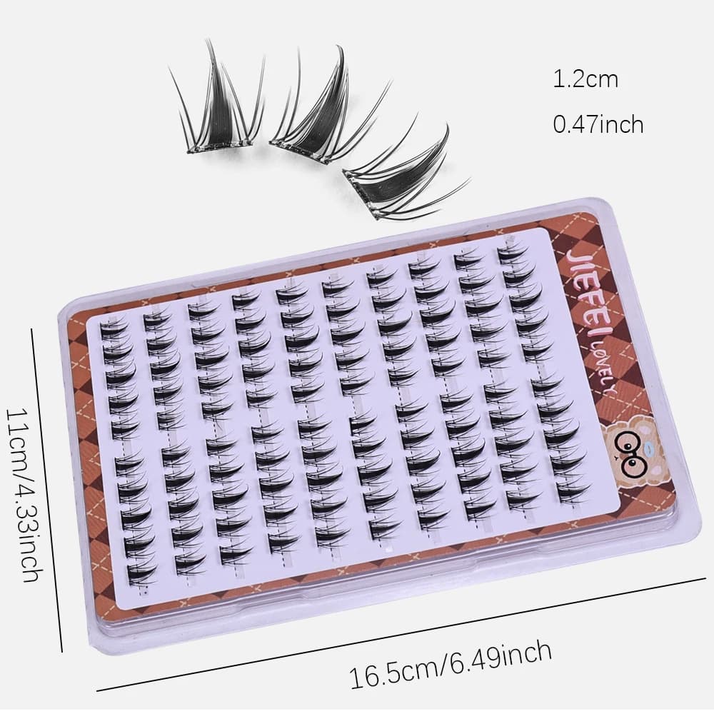 Cils en grappe auto-adhésifs DIY, 10 rangées/boîte, cils sectionnels de Style Manga sans colle, aspe