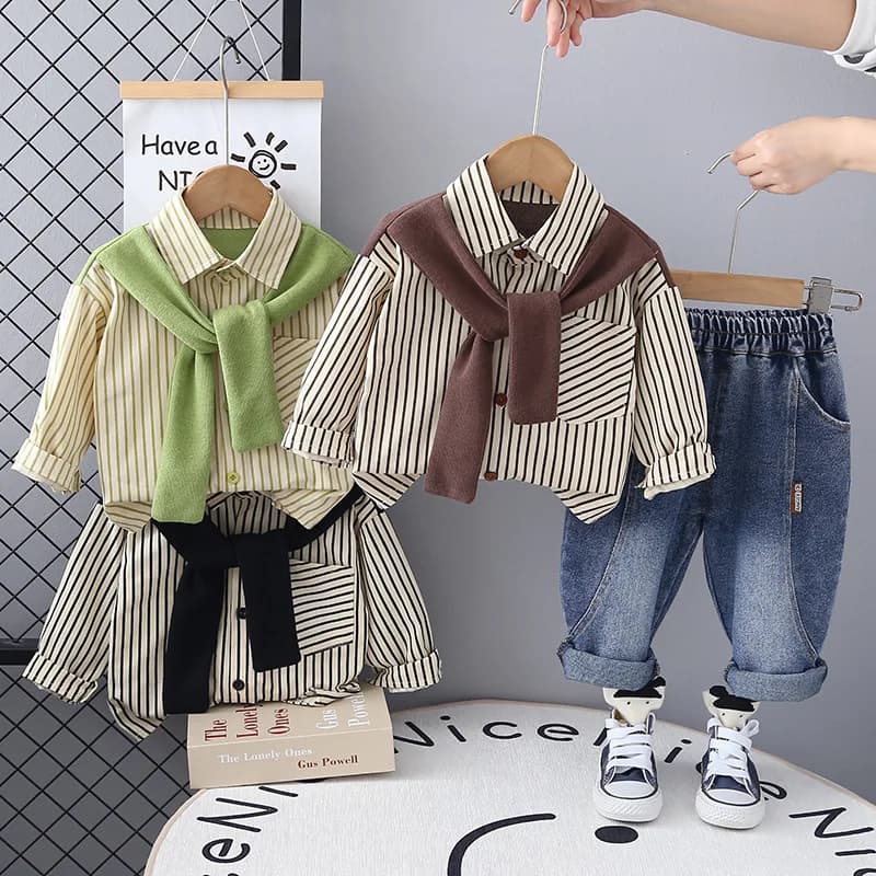 Nouveau printemps automne bébé vêtements costume enfants garçons à manches longues chemise pantalon 