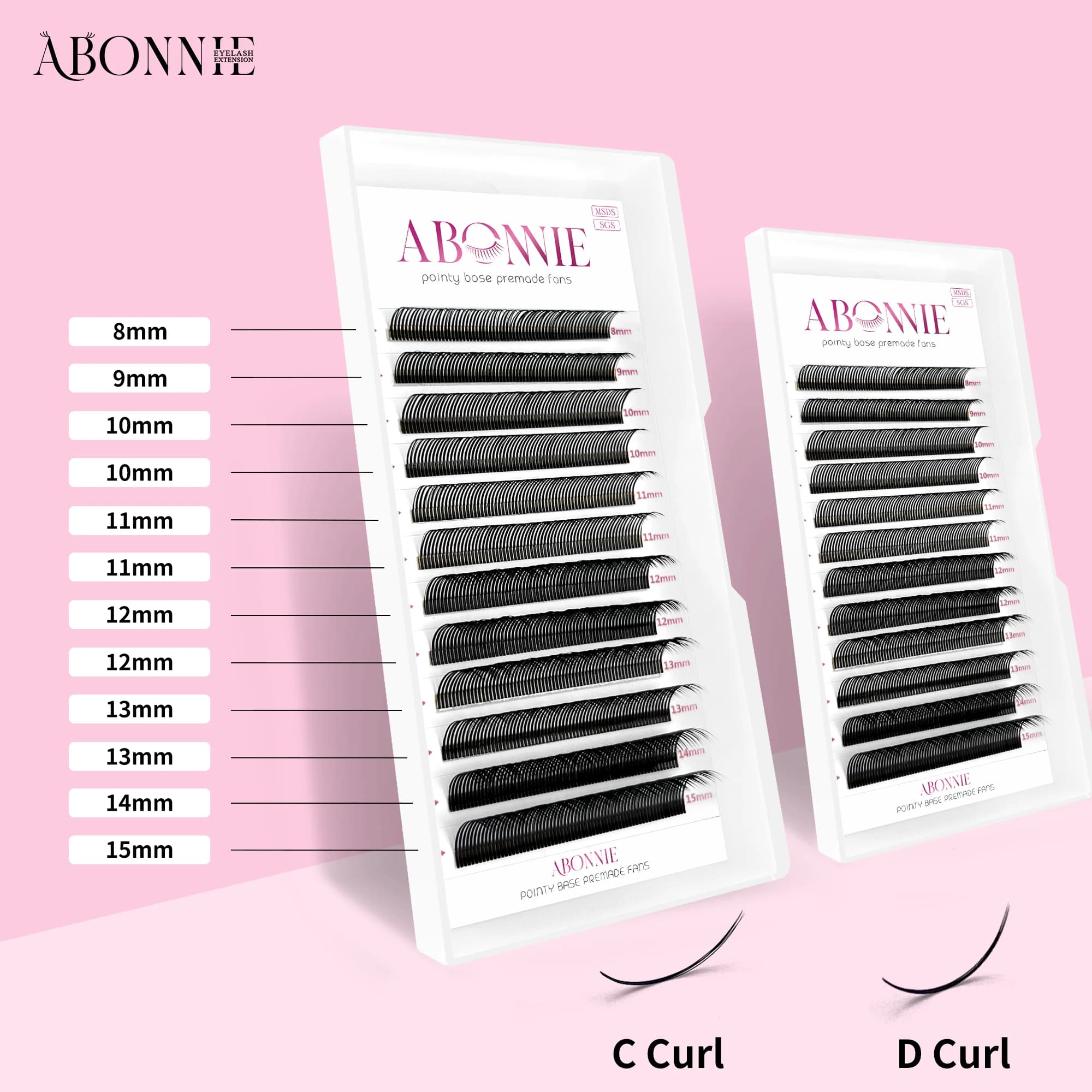 ABONNIE noir marron 5D fleur pointes fée faux cils individuels facile ventilateurs 5D fleur Volume c