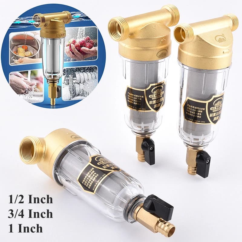 1/2 "3/4" 1 "eau domestique en acier inoxydable pré-filtre en laiton maison filtre de Purification d