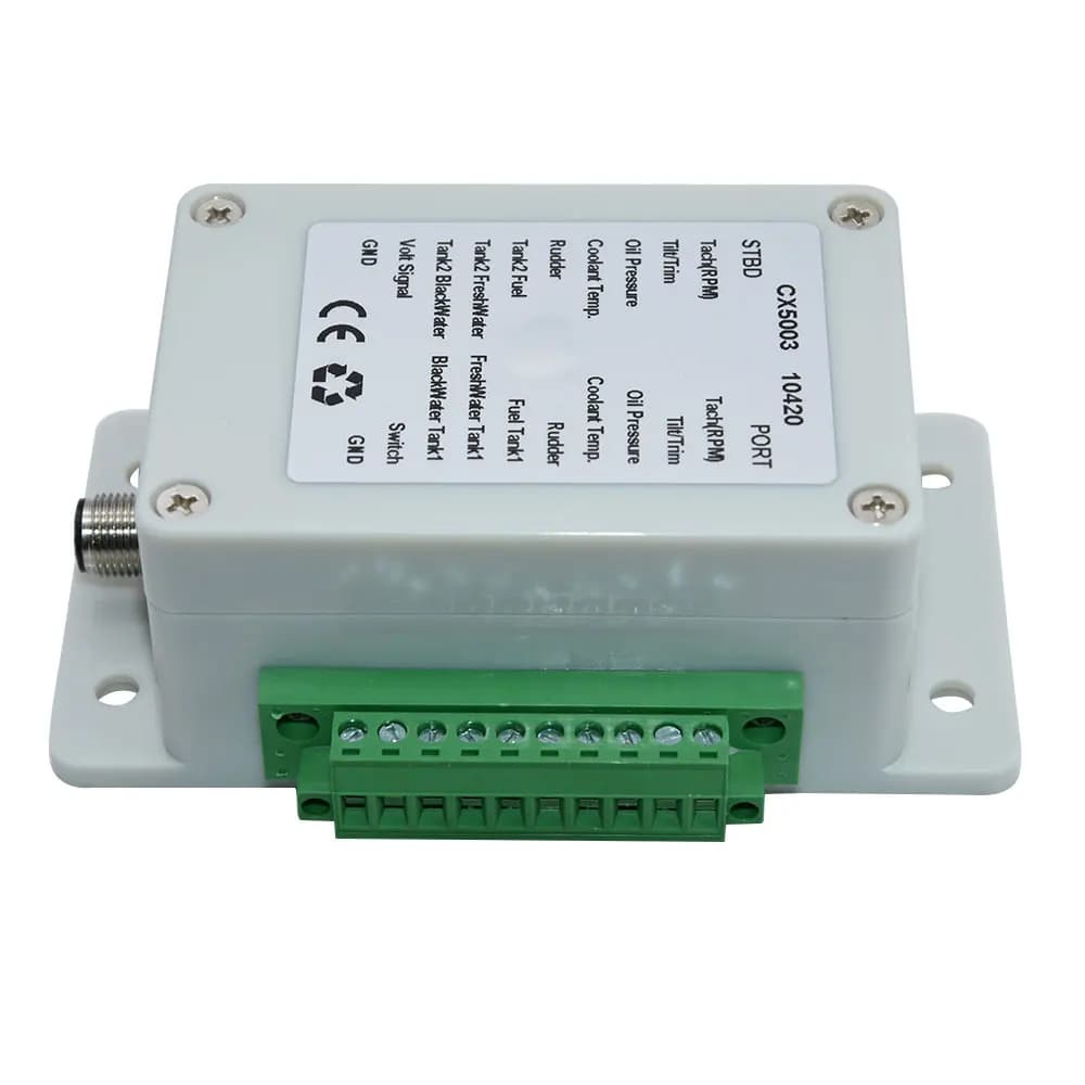 Le convertisseur multifonction NMEA 2000 connecte jusqu'à 18 capteurs 0-190 ohm CX5003 convertisseur