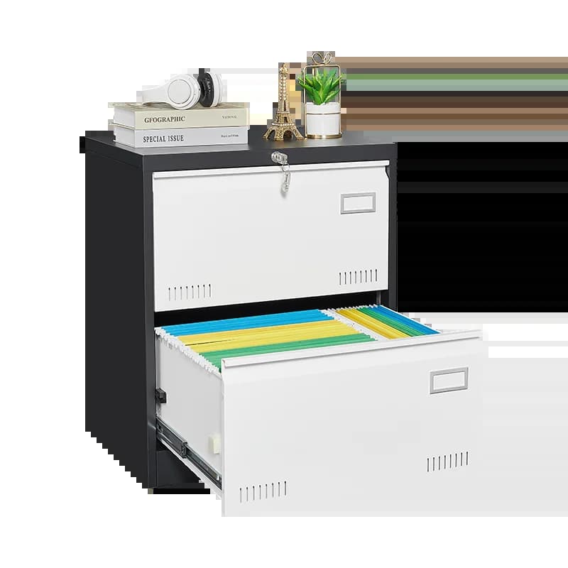 2 MELMetal-Classeur latéral avec serrure, armoire verticale de bureau pour le bureau à domicile/léga
