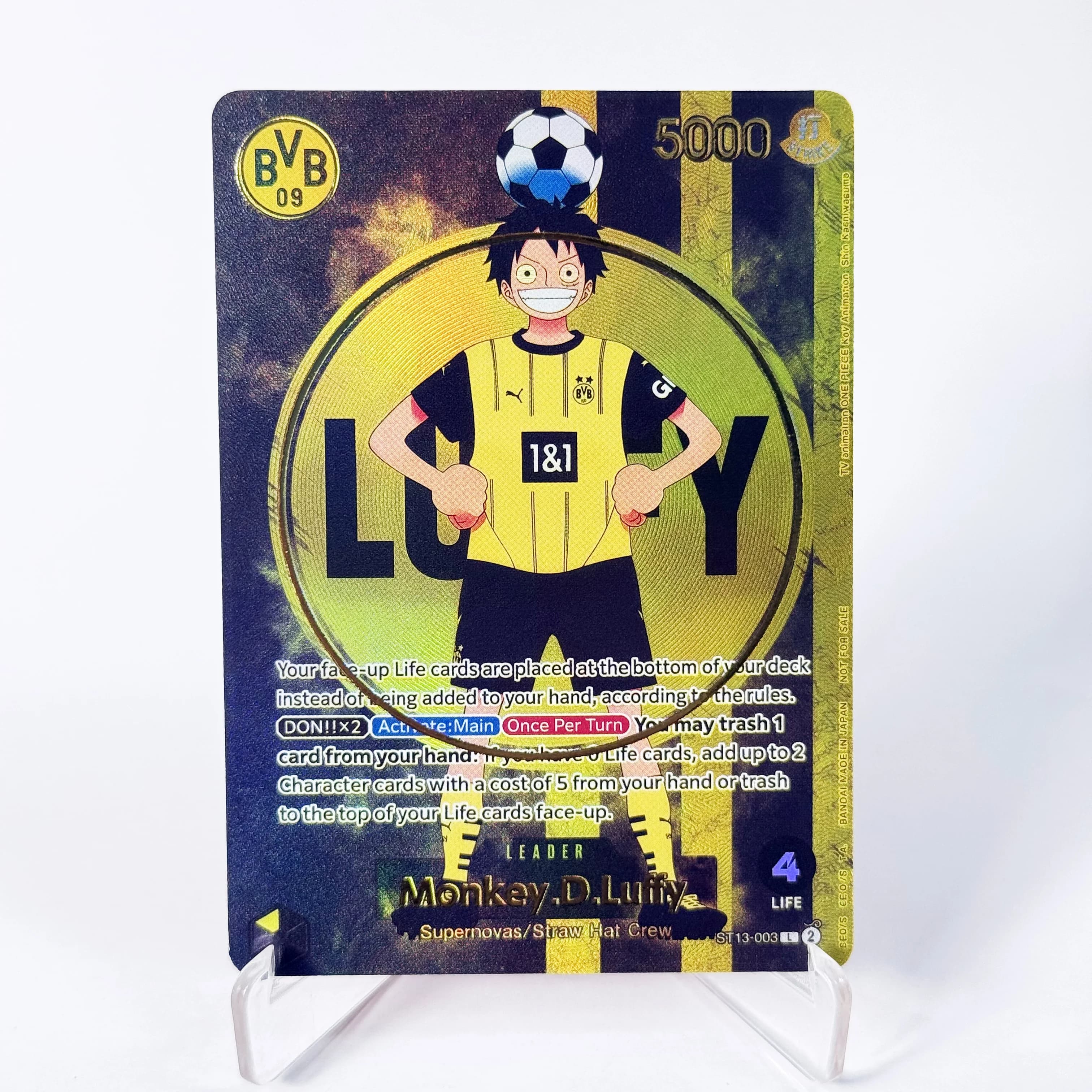 Carte promotionnelle One Piece US College Basketball Luffy, réplique de collection de l'équipage Cha