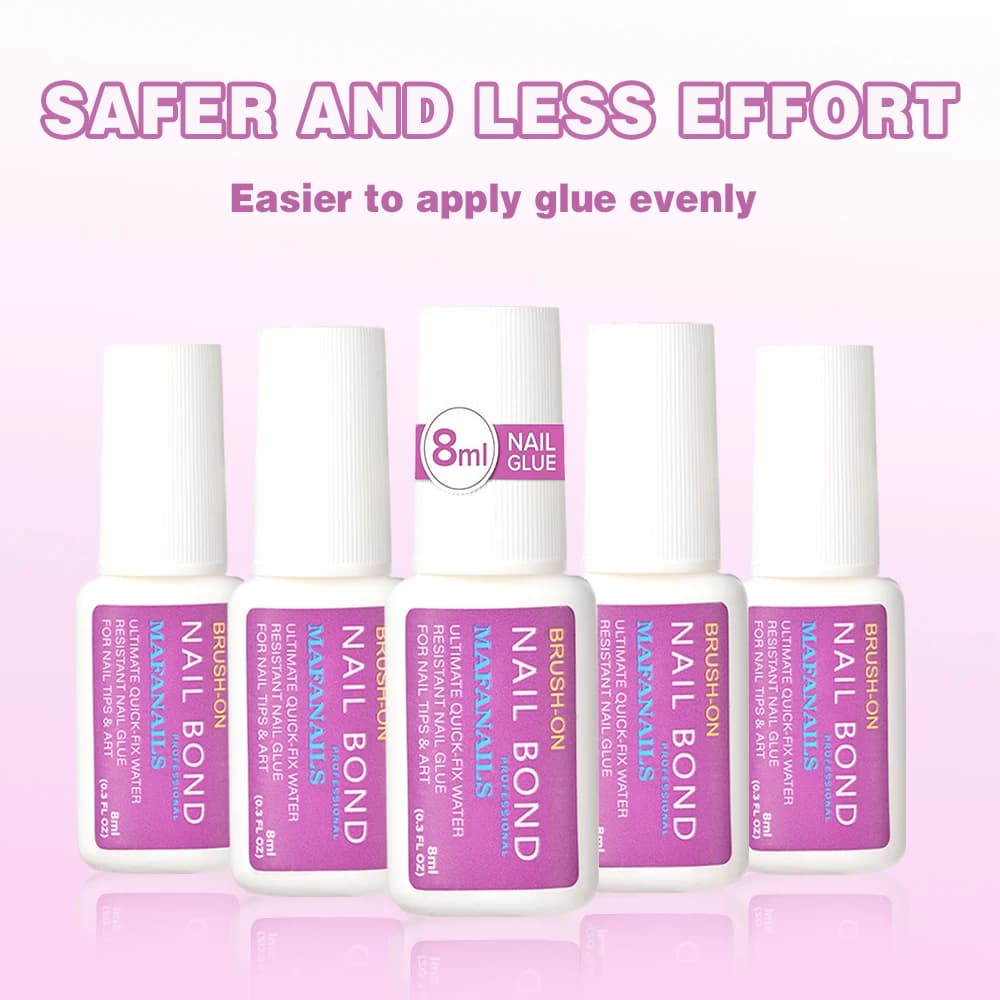 1 ensemble de colle adhésive pour ongles à séchage rapide, 8ml, faux-points en acrylique, strass, li