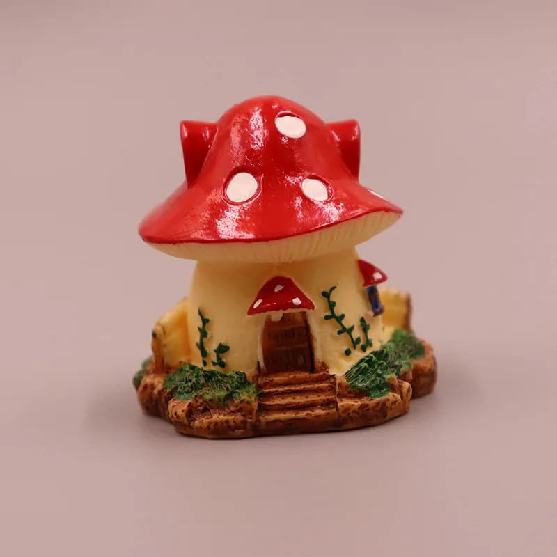 Mini Ornement en Résine Maison Champignon Contes de Fées, Accessoires de Décoration pour Micro Jardi