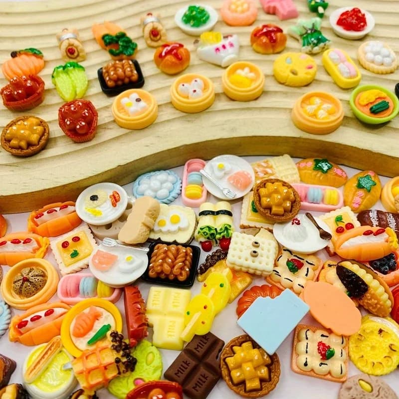 Jouets alimentaires miniatures, poupées alimentaires en résine mélangée, jouets de simulation de cui