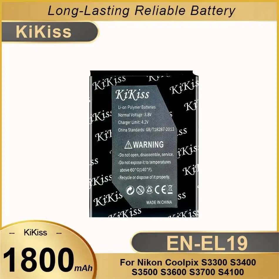 Batterie de remplacement pour appareil photo, 1800Mah, haute capacité, pour Nikon Coolpix S3300 S340