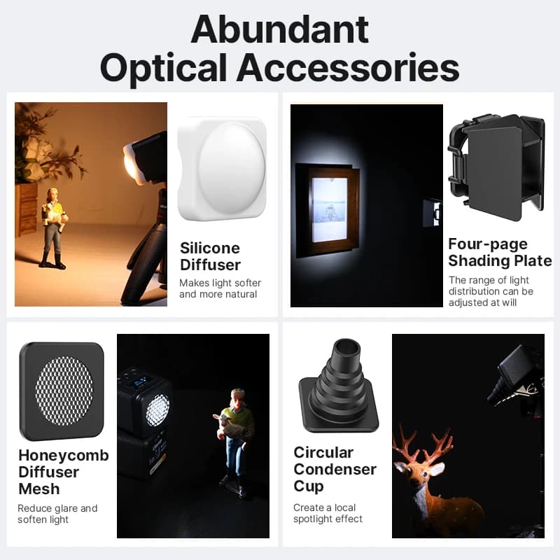 Ulanzi L2 bi couleur COB Mini lumière vidéo réglable 2700K-7000K lumière de caméra CRI 95 + lampe de