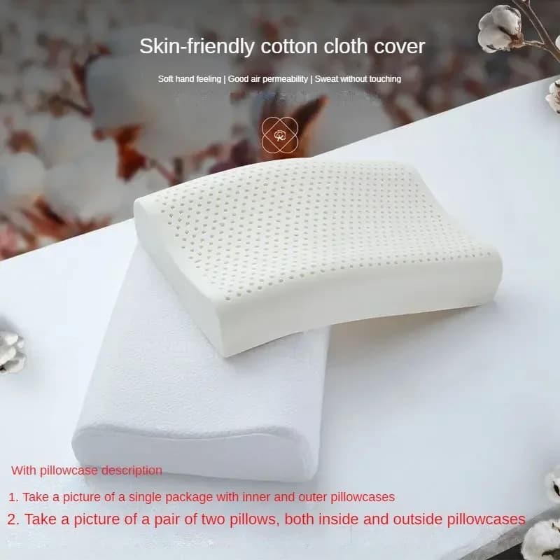Oreiller cervical en latex naturel thaïlandais 93% pour la colonne vertébrale, pour la maison, adult