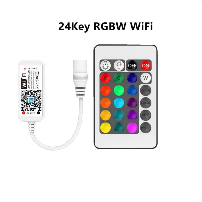Magic Home-Contrôleur WiFi sans fil compatible Bluetooth, RGB, RGBW, IR, RF, LED, DC5V, 12V, 24V, WS