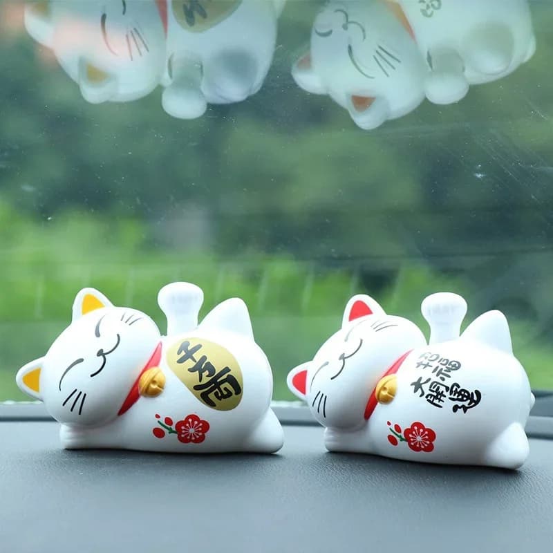 Décoration solaire pour voiture, chat paresseux, dessin animé, design d'intérieur