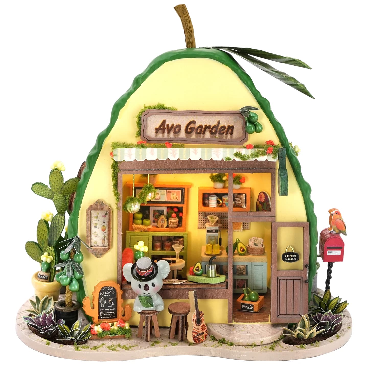 Kit de maison de poupée miniature 3D Koala Milkshake Shop, modèle de puzzle, kit de maison de poupée