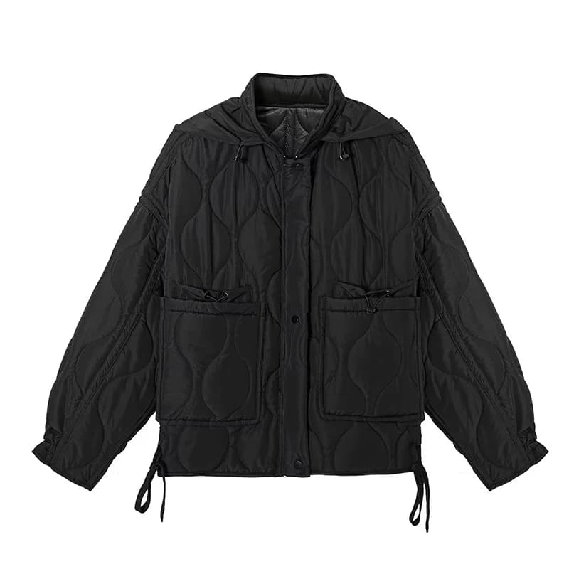 YENKYE nouveau automne femmes veste matelassée à manches longues poches femme Vintage manteau surdim