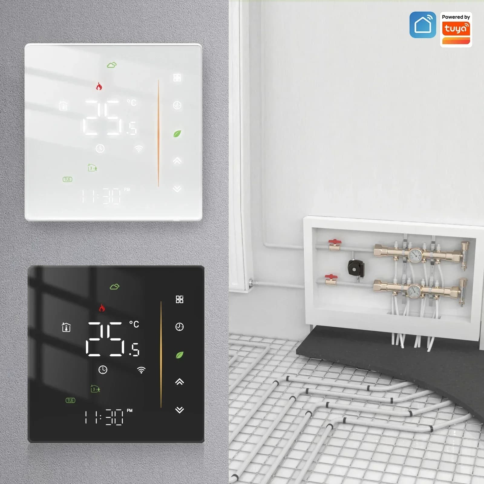 MOES Thermostat WiFi sans fil régulateur de température ambiante d'eau/chauffage électrique au sol c