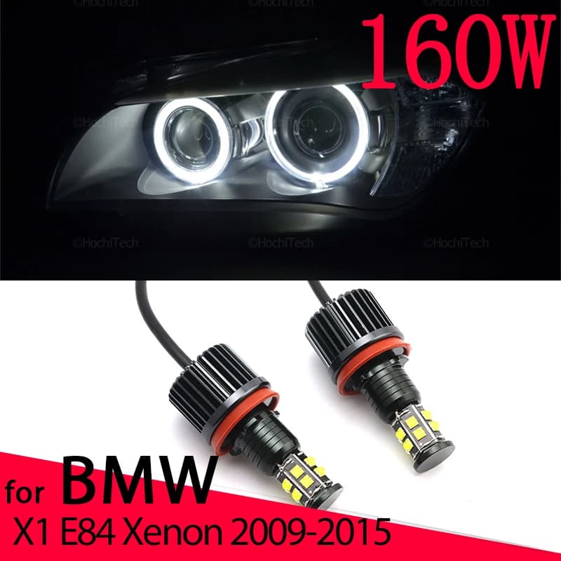 Ampoules de marqueur d'anneau d'oeil d'ange LED blanc sans erreur pour BMW X1 E84 phare au xénon 200