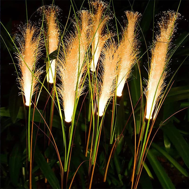 LED lampes de jardin solaires roseau lumineux extérieur décoratif solaire alimenté fleur piquet lumi