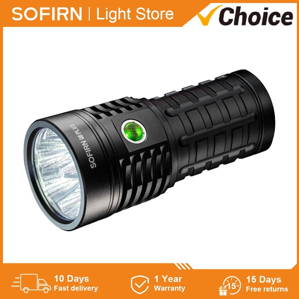 Sofirn Q8 Plus lampe de poche LED Super puissante 16000lm USB C Rechargeable 21700 torche Anduril 2.