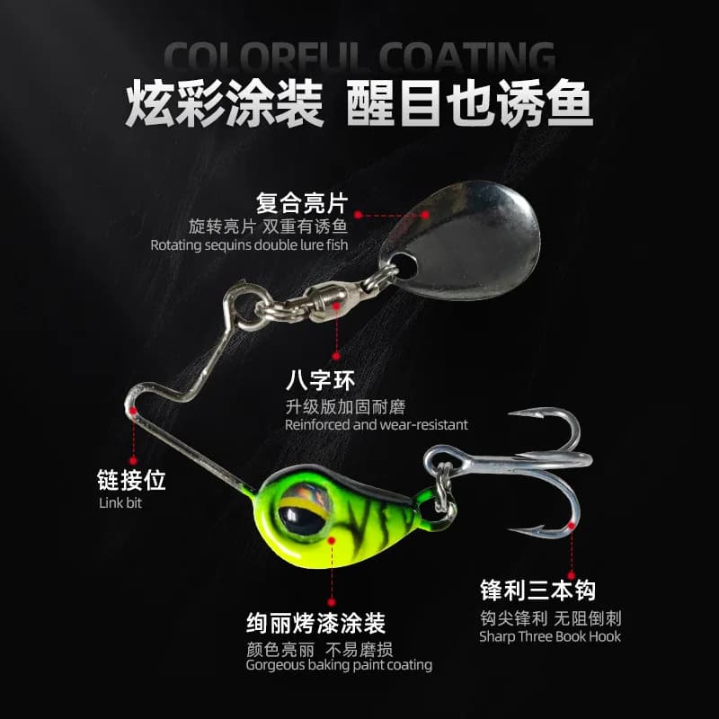 1 pièces rotatif métal VIB vibration appât Spinner cuillère leurres de pêche 5g 7g gabarits truite p