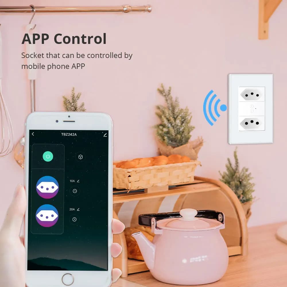Zemismart Zigbee prise brésilienne intelligente 10A 20A prises fonctionnent avec l'application Tuya 