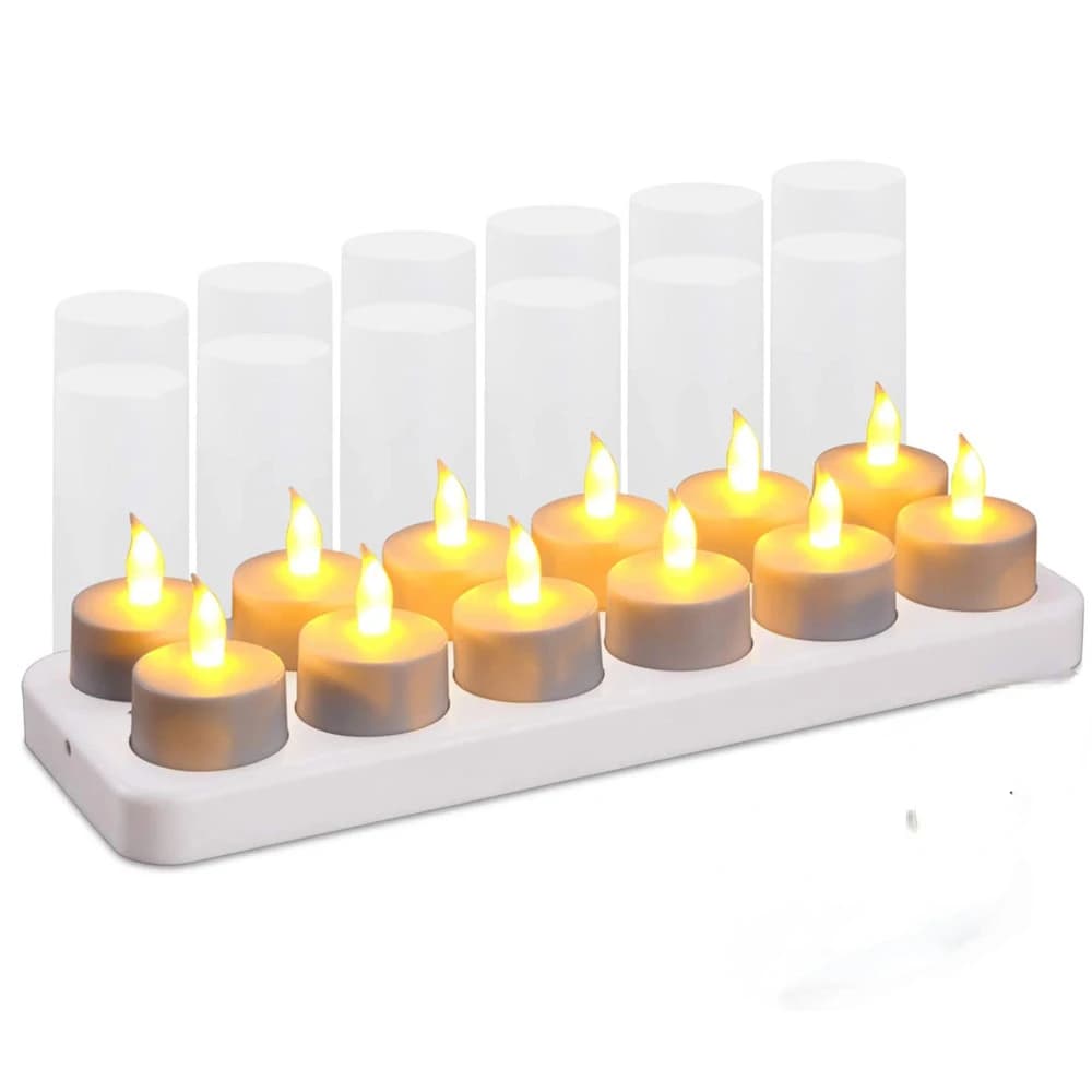 Bougie chauffe-plat LED aste sans flamme avec tasse en plastique, bougie de charge USB, décor de mar