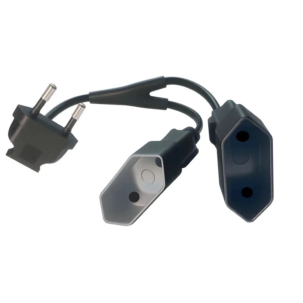 Câble séparateur d'alimentation ue Euro CEE7/16 cordon séparateur 90 degrés EU CEE7/16 mâle à 2X fem