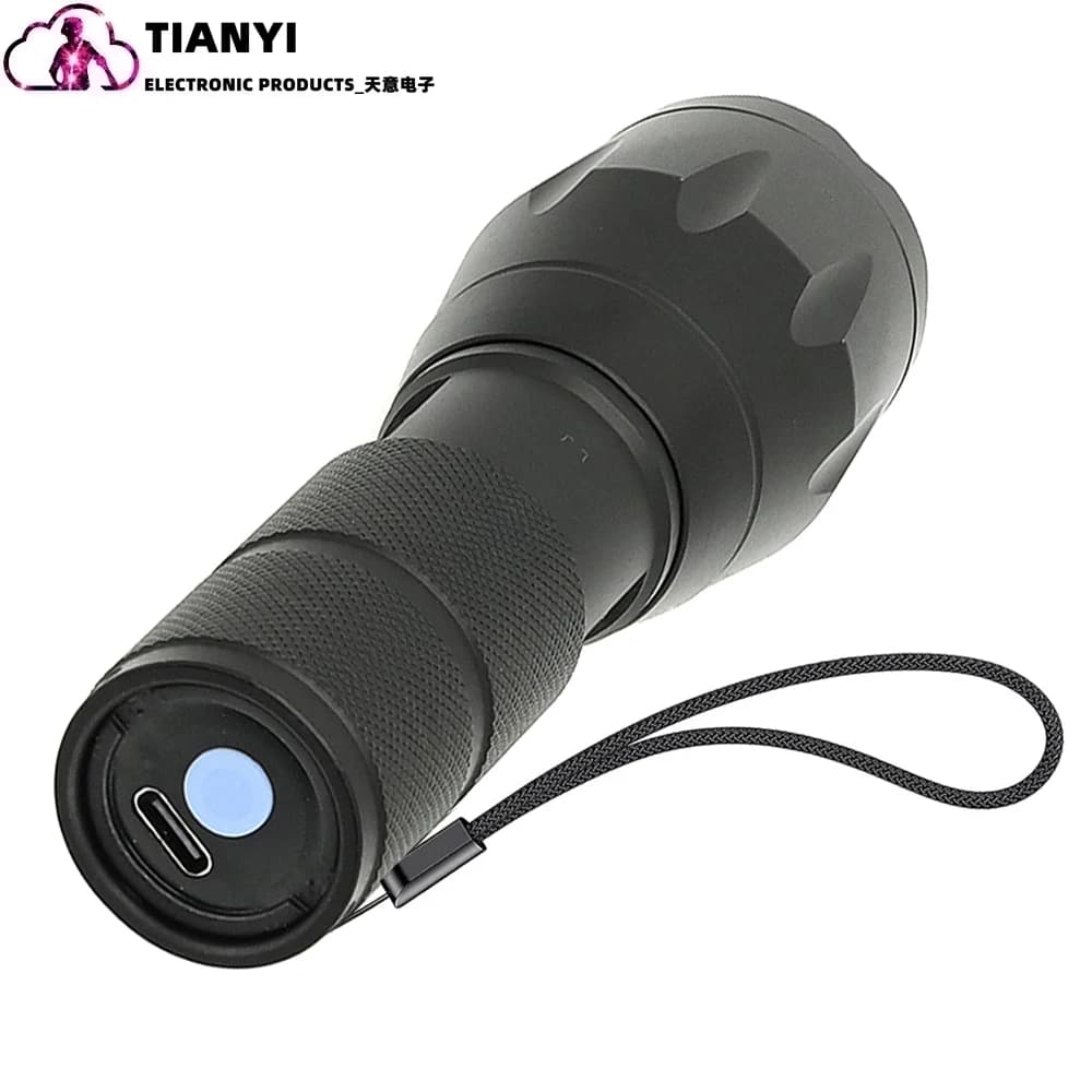 Lampe de poche à lumière rouge Rechargeable de type c, torche tactique, lumière de chasse rouge à LE