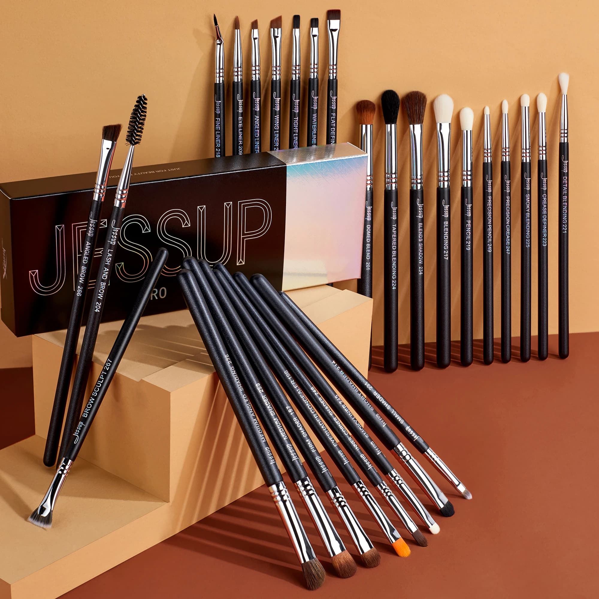 Jessup-Ensemble de pinceaux de maquillage pour les yeux, pinceau de maquillage professionnel, pincea