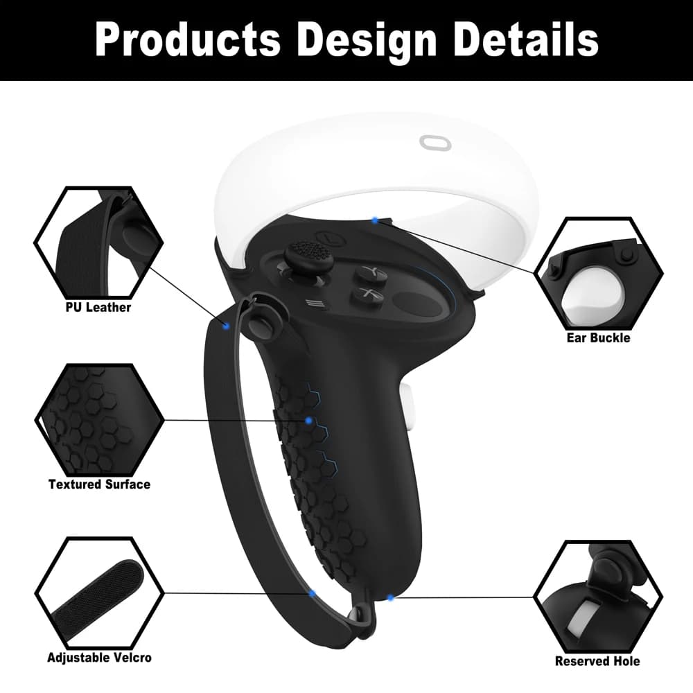 VR housse de protection Elite sangle sangle de tête contrôleur tactile coque avec sangle poignée poi