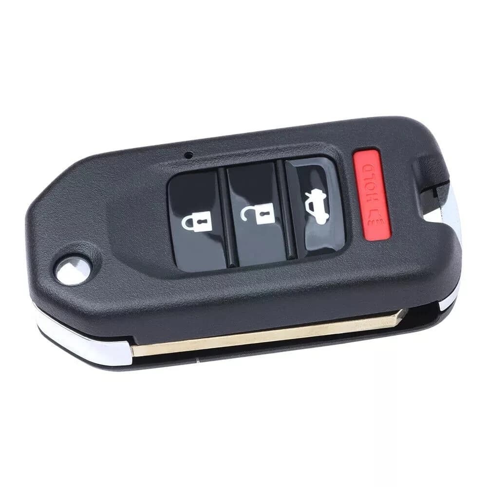 KEYECU 4 boutons modifié rabat coque de clé à distance pour Honda FIT ACCORD XRV VEZEL CITY JAZZ CIV