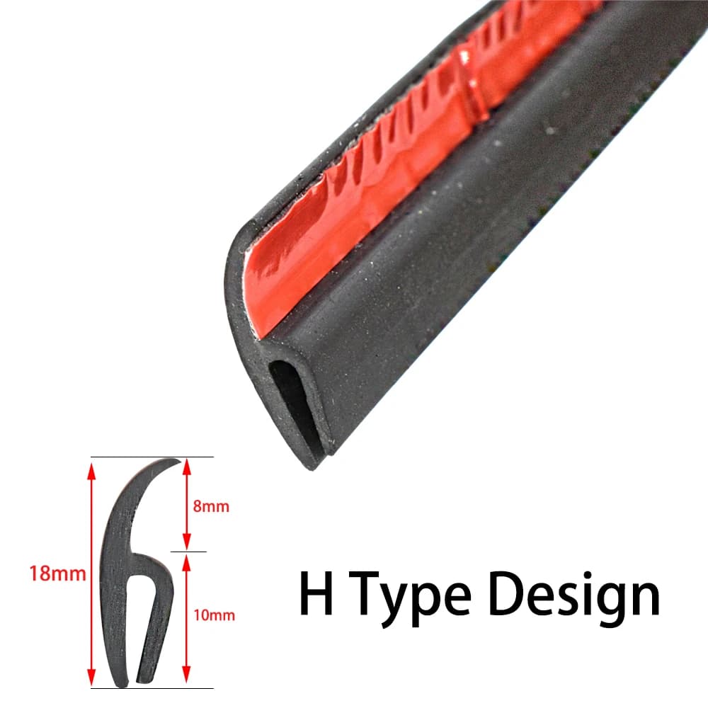 Bande d'étanchéité universelle en caoutchouc pour voiture, 4m, Type H, pour Honda Audi Benz Buick VW