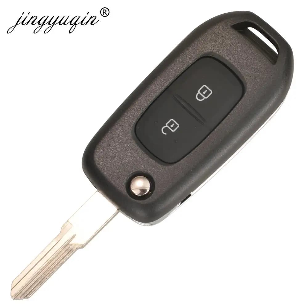 Jingyuqin 2 boutons 433MHz PCF7961M 4A puce clé à distance rabattable pour Renault Dacia Logan 2 II 
