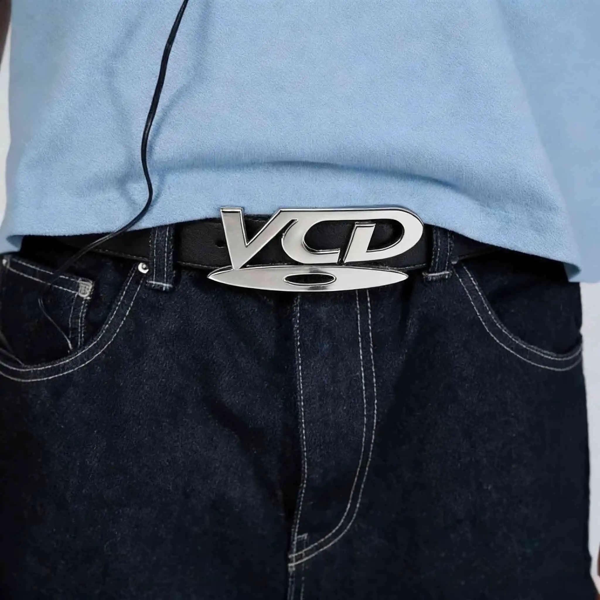 Ceinture à boucle DVD rétro Y2K 2026 pour femme, design tendance et original, accessoire polyvalent 