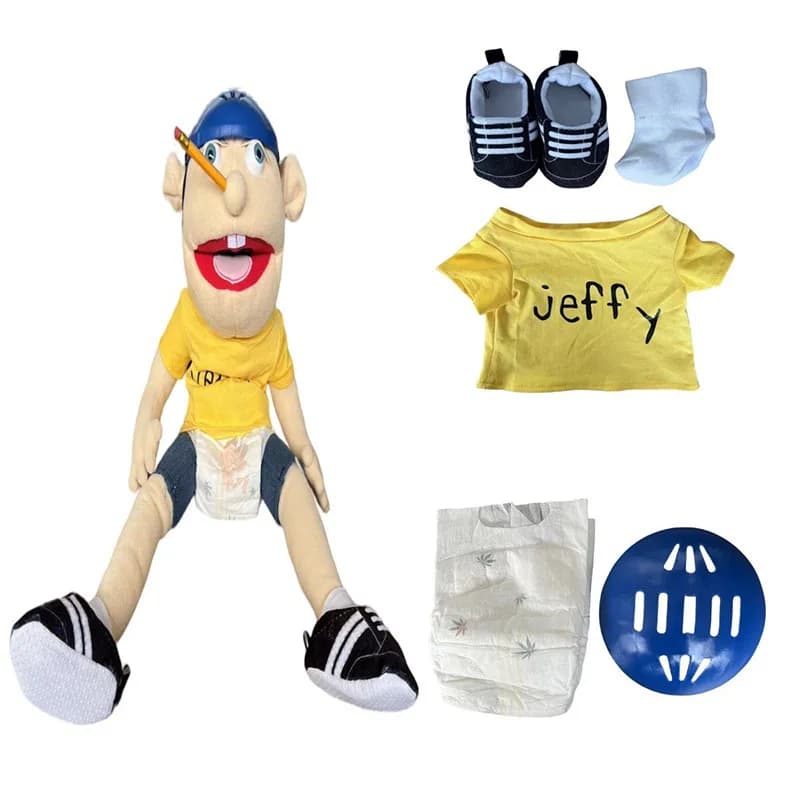 Jeffy-Marionnette à main en peluche pour enfants, beurre doux, Talk Show, accessoires de fête de Noë