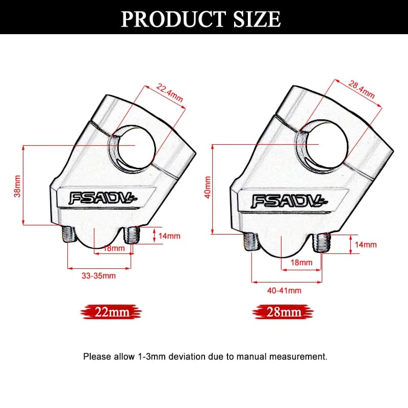 Pince de poignée de montage de barre de montage de guidon de 22mm, argent noir pour moto SUZUKI DL65