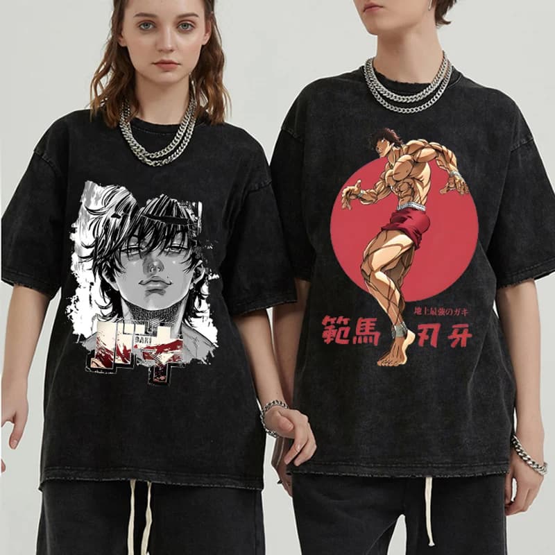 Baki imprimé Vintage coton t-shirts pour hommes femmes été décontracté surdimensionné T-Shirt t-shir