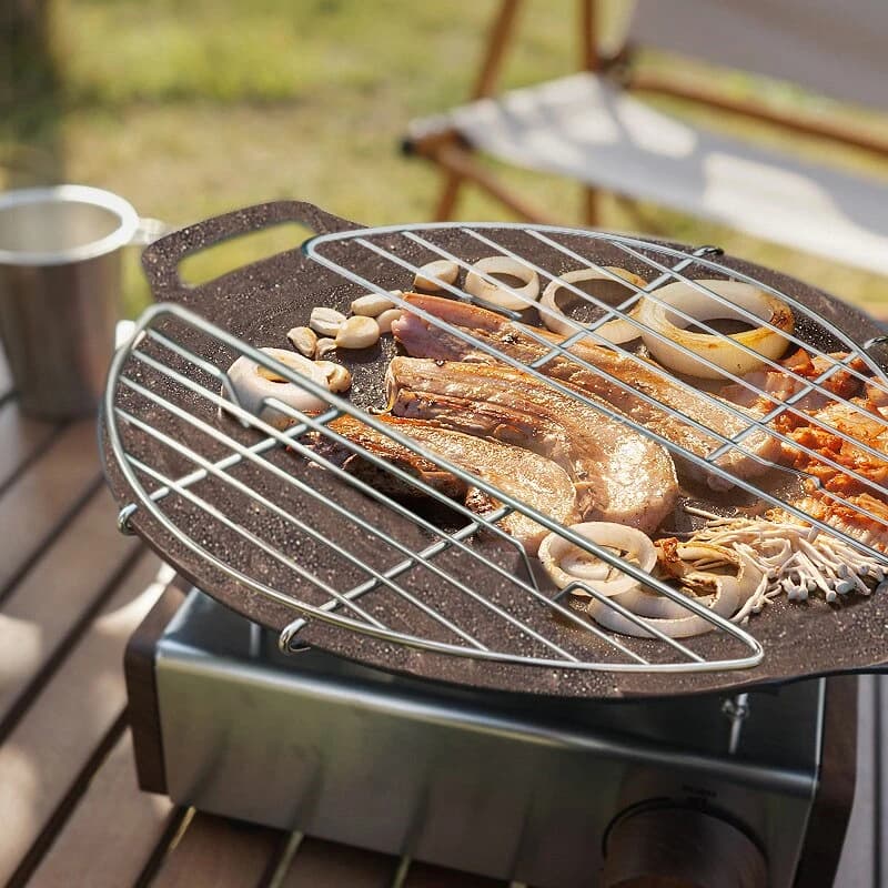 Filet de Barbecue en plein air, support à vapeur en acier inoxydable, poêle à frire pour Camping, Dr