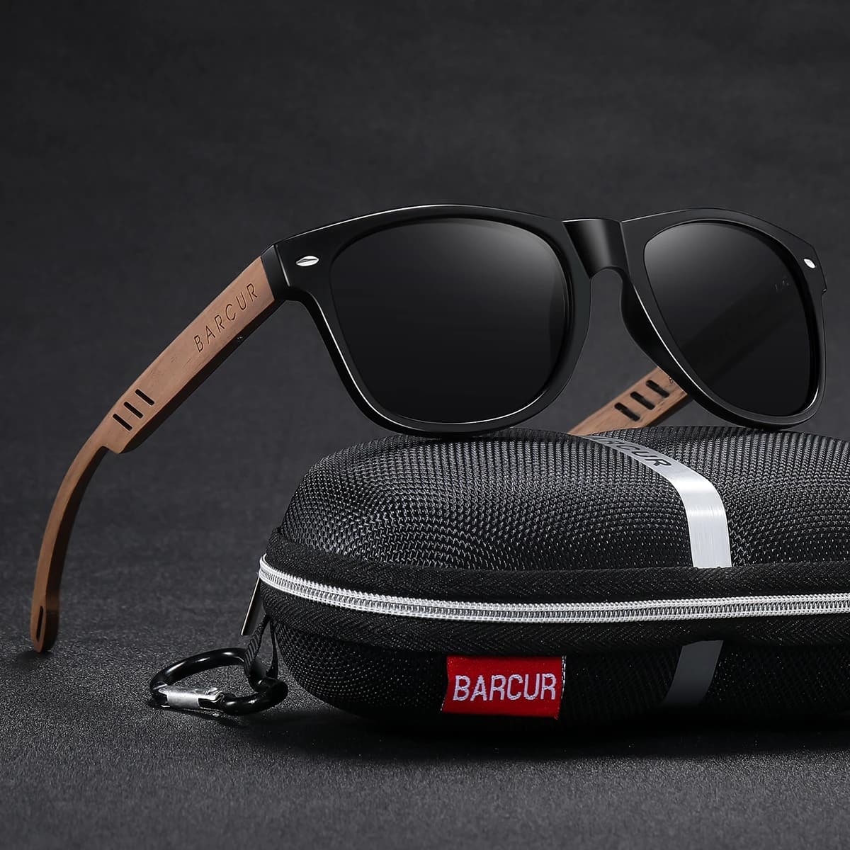 BARCUR lunettes de soleil en noyer noir pour hommes lunettes de soleil en bois homme lunettes lunett