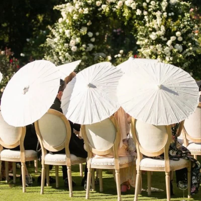 Parasols blancs en papier chinois 80CM/60CM, 10/20/30 pièces, pour mariage et accessoires photo de m