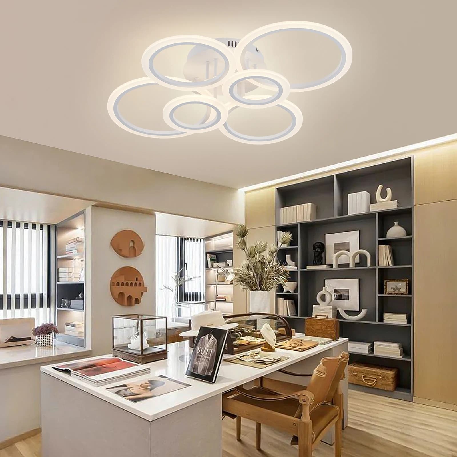 Lustre LED moderne éclairage à la maison anneau plafonnier lustre salon chambre éclairage lustre pla
