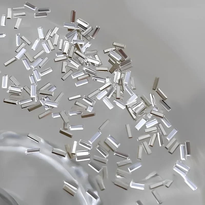 Strass réfléchissants pour ongles, 50 pièces, bande fine argentée, bandes de cristal pour Nail Art, 