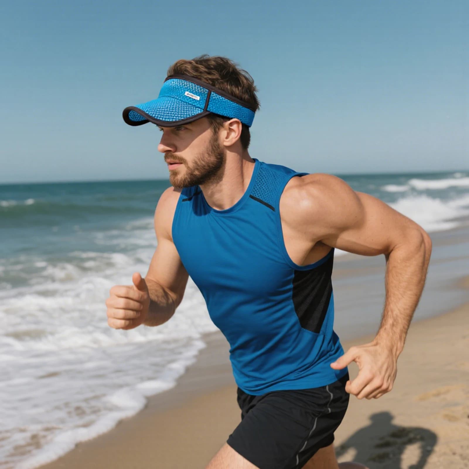 Visière en maille respirante pour hommes et femmes - Chapeau de sport à dessus ouvert à séchage rapi