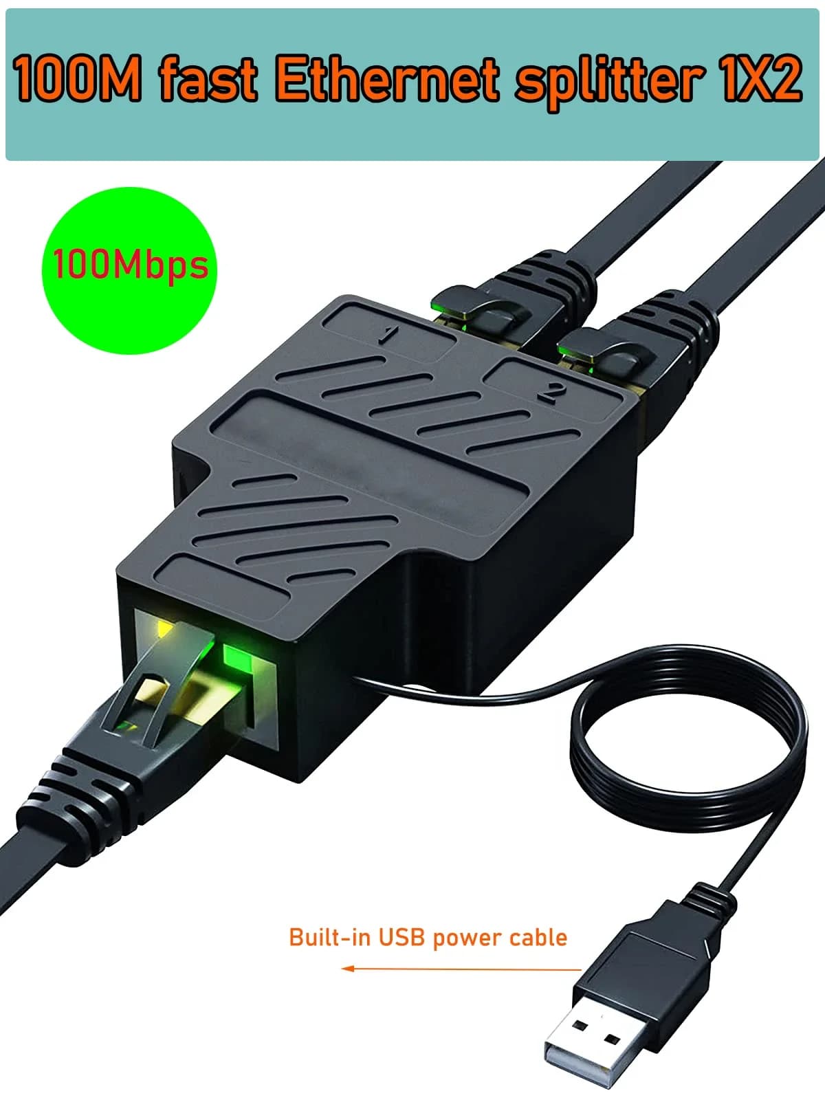 Répartiteur Ethernet Gigabit pour PC portable TV Box routeur réseau répartiteur RJ45 1 en 4/1 pouce 