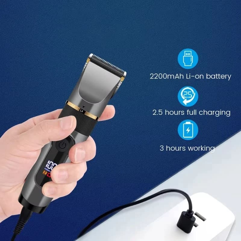Tondeuse à cheveux électrique aste avec écran LED, tondeuse à cheveux professionnelle, machine de dé