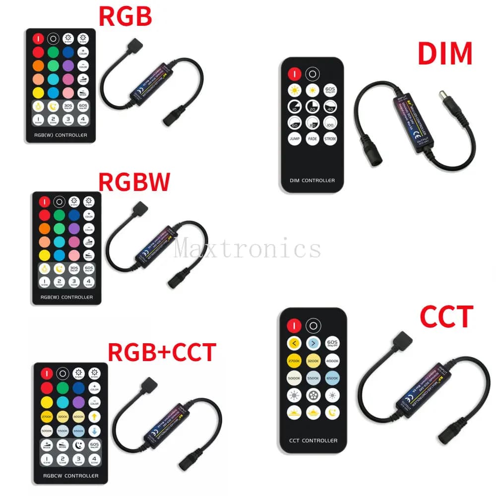 Mine LED bande lumineuse contrôleur RF télécommande sans fil 14/17/21/28 touches pour couleur unique